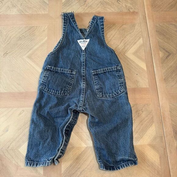 Vintage 80s 90s OshKosh B'gosh Denim Overalls Baby Boy Size 3/6 M USA - Picture 6 of 6